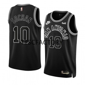 Dres San Antonio Spurs Jeremy Sochan 10 Nike 2022-23 Classic Edition Crno Swingman - Muške